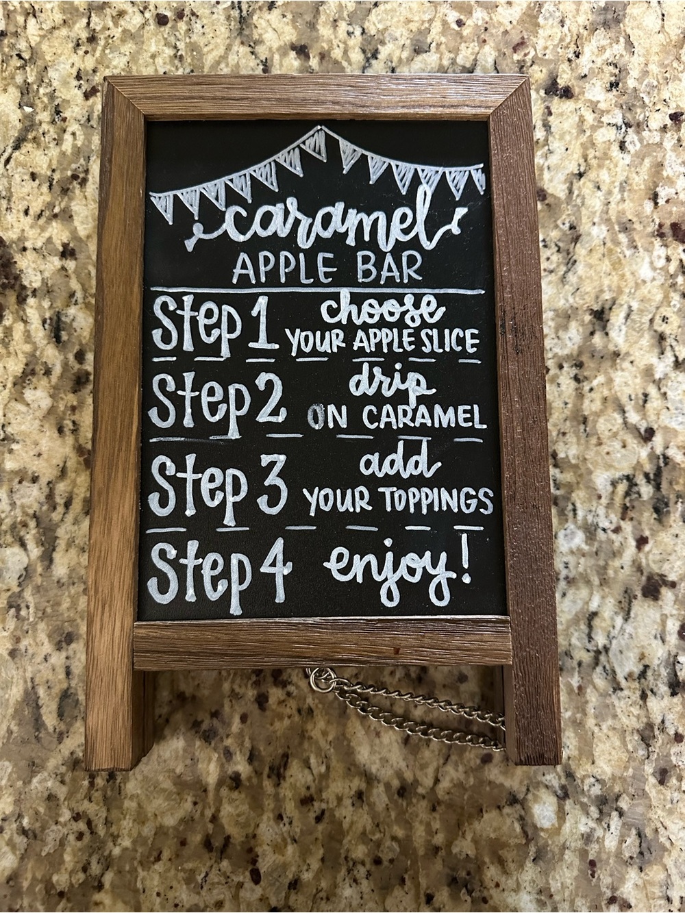 Rustic Wood A Framed Chalkboard Sign - Caramel Apple Bar